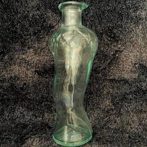 Antique Glass Bottle Vase, 8", Rare Very Unique